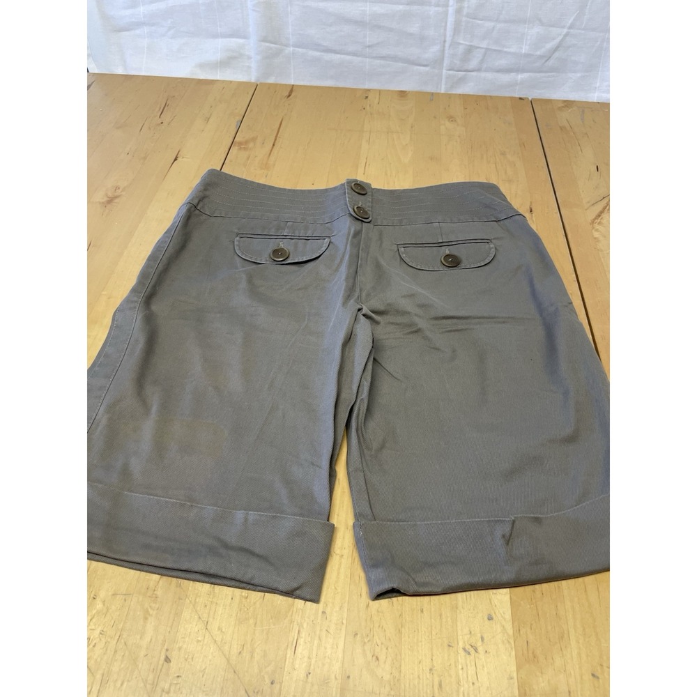 Trina Turk Designer Womens Size 8 Cotton Blend Stretch Gray Dress Shorts - Picture 3 of 5